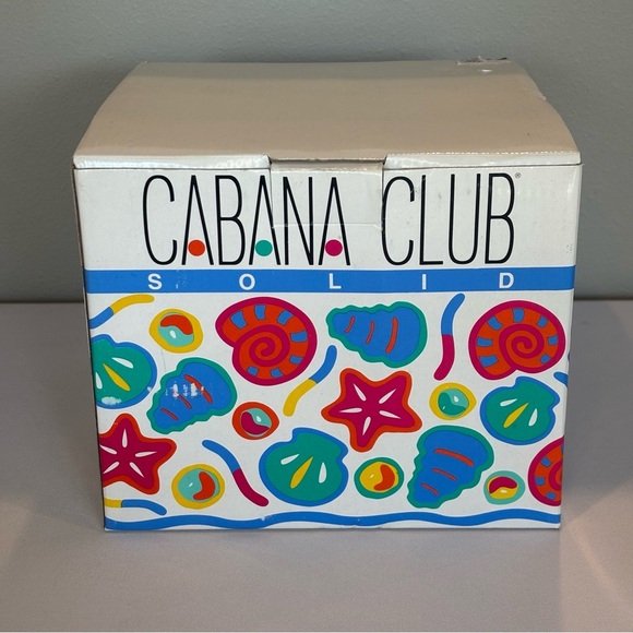 VINTAGE 90s CABANA CLUB Set of‎ 4 Insulated Blue Plastic Tumblers NIB - Picture 1 of 8